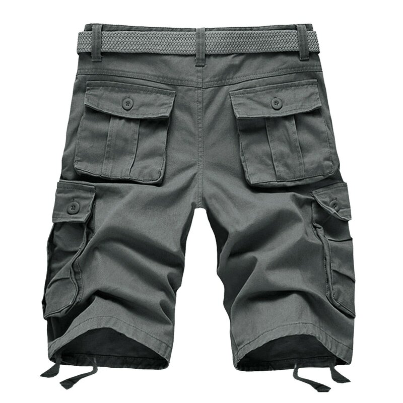 Herren lässige Farbe im Freien Tasche Strand Arbeit Fitness Hose Cargo Shorts Hose Overalls männliche Mode Multi-Pocket lose Shorts