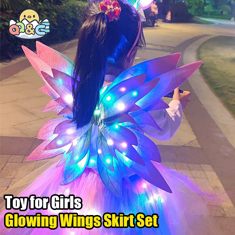 DIY Genie elektrische Glüh flügel beweglichen Flügel Halloween Dekoration Outdoor-Spielzeug für Kinder Kinder Dekor Geschenke