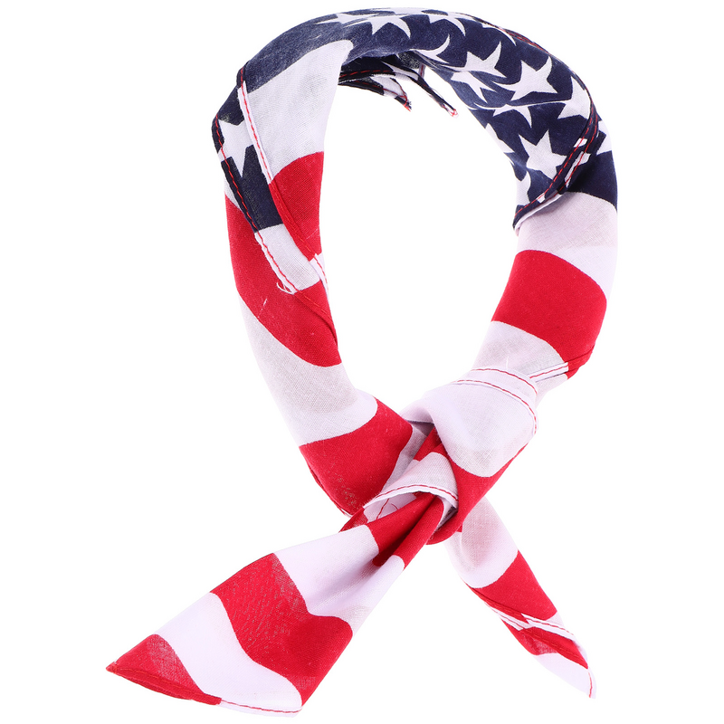 Мужской Карманный квадратный хлопковый носовой платок атласная повязка на голову Бандана с американским флагом шарф