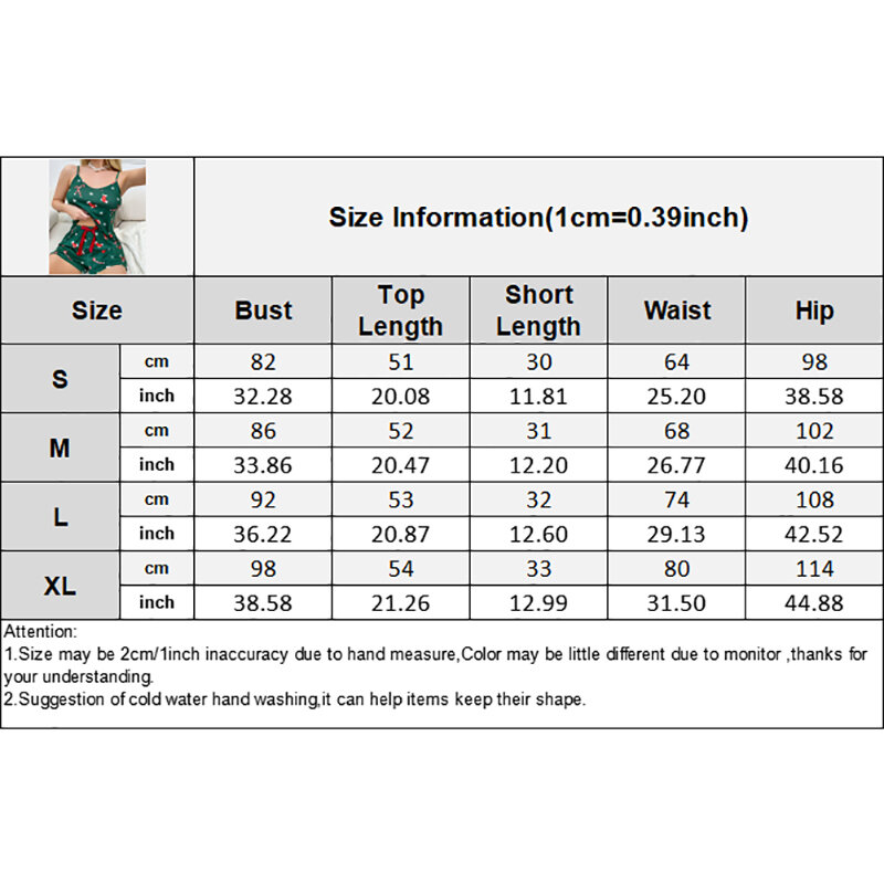 Camisole Tank Top Shorts Pajamas For Women Breathable Camisole Shorts Candy Stick Snow Printing Two-pieces Home Clothes