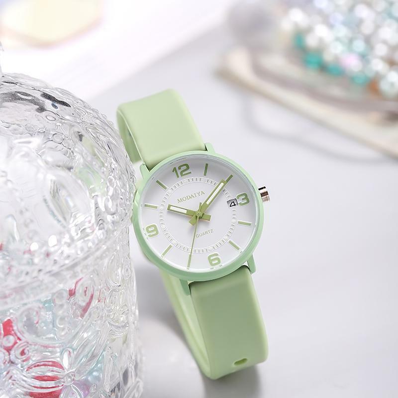 Reloj Digital sencillo para mujer, pulsera de cuarzo con cinta de silicona, resistente al agua, para estudiantes