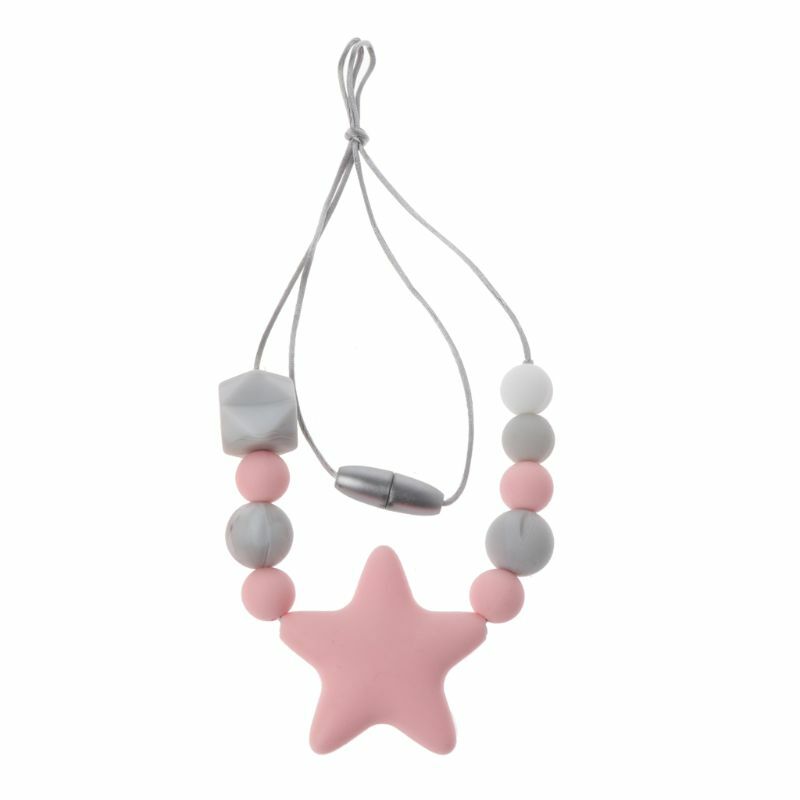 Для креативного силиконового прорезывателя со звездой для детей-аутистов, ожерелье, жевательная подвеска