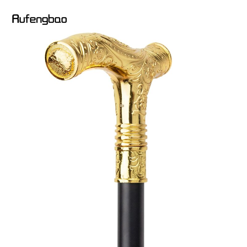 Golden Eagle Head Flower  Single Joint Walking Stick Decorative Cospaly Party Fashionable Cane Halloween Crosier 93cm