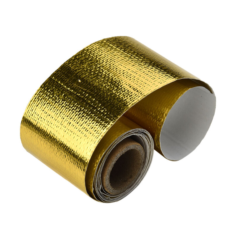 120X5cm oro auto moto tubo di scarico avvolgere intestazione isolamento termico rotolo nastro di scarico termico nastro avvolgente termico