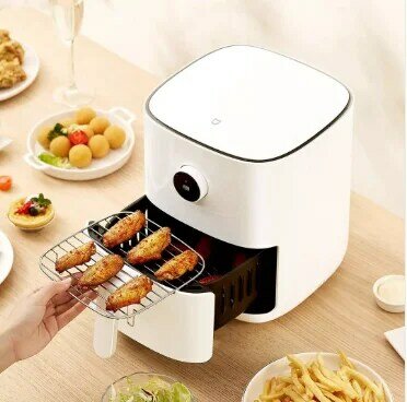 Mijia-Original Smart Air Fryer, Fritadeira Elétrica a Ar sem Óleo, Suporte de Tela OLED, Cozimento 360, 3.5 L, Versão Chinesa