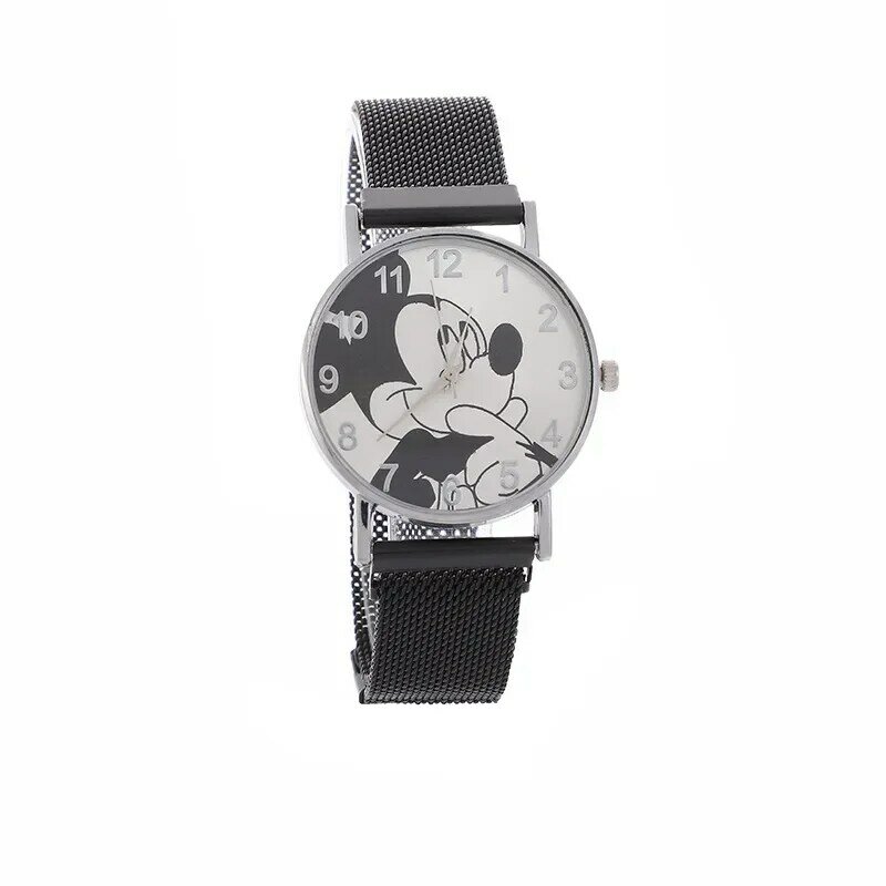 Jam tangan anak-anak, Disney Mickey, gesper Magnet, sabuk besi, gerakan kuarsa, luar ruangan, anak-anak