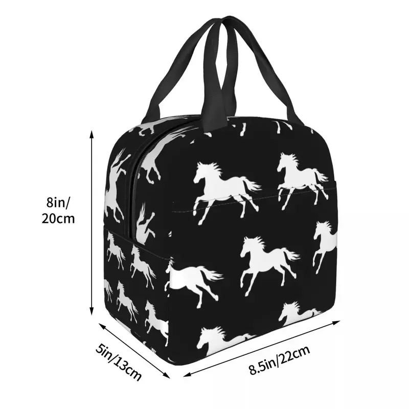 Pferd läuft wärme isolierte Lunch-Tasche Frauen Tier liebhaber tragbare Lunch-Tasche für Schule Multifunktions-Food-Box