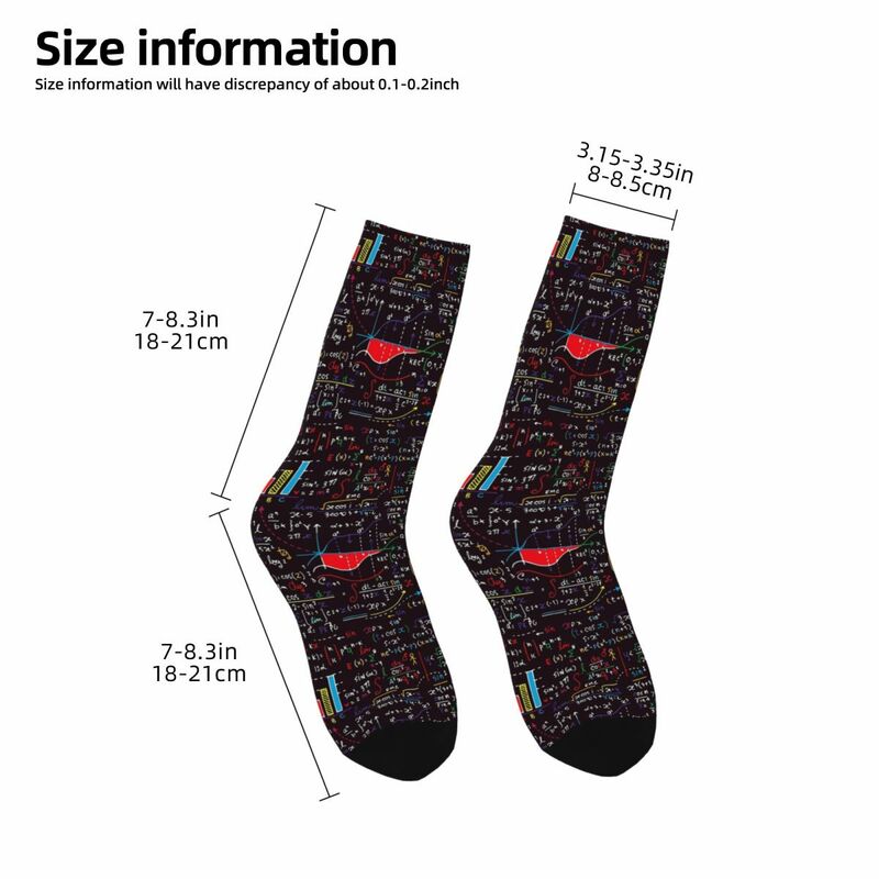 Colorful Math Formulas Socks Harajuku High Quality Stockings All Season Long Socks Accessories for Unisex Birthday Present
