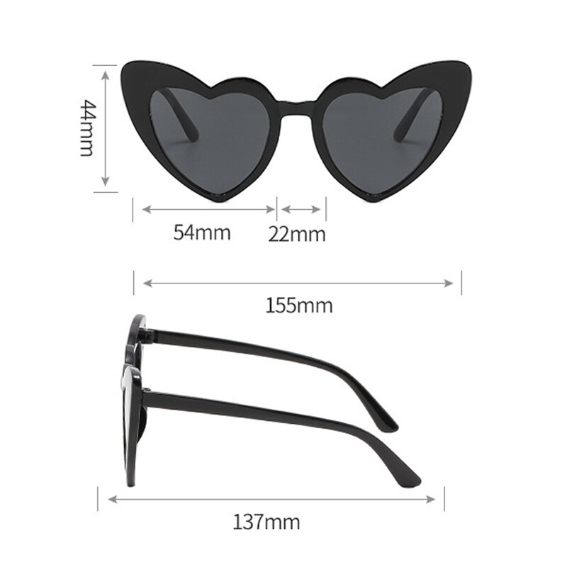 Ladies Love Heart Sunglasses Retro Big Frame Women Sunglasses UV400 Protection Summer Shades Eyewear Outdoor Protection Glasses