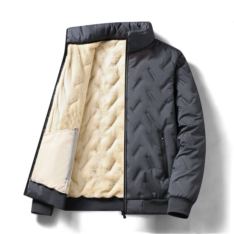 2023 autunno inverno giacca uomo Lambswool caldo addensare giacche impermeabile Jogging cappotto Casual moda uomo sciolto grigio giacca Parke