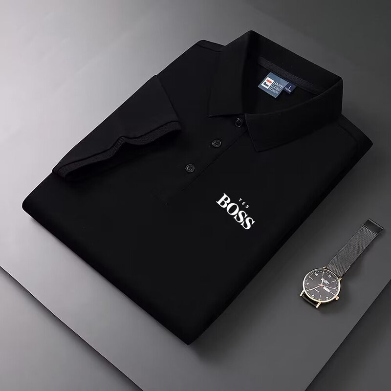 Polo shirt men's short-sleeved T-shirt casual sports solid color lapel shirt top summer new versatile polo suit