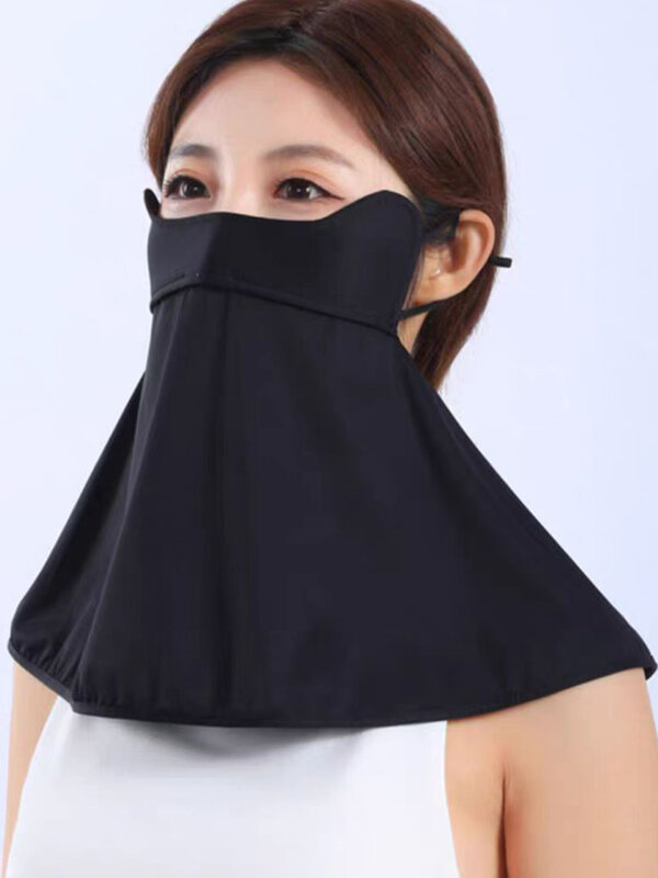 Summer Facekini Hot Sale New Women Anti-ultraviolet Polyester Sunscreen Mask Cover Face Traceless Breathable Thin