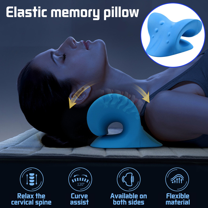 Almohada para aliviar el dolor Cervical, dispositivo de tracción quiropráctica, relajante para el cuello y los hombros, alineación de la columna vertebral, regalo