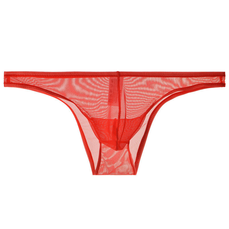 Sexy Men Underwear Lingerie Mesh See-Through Boxer Briefs Sheer Breathable Pouch Underwear Thongs String Homme Jockstraps