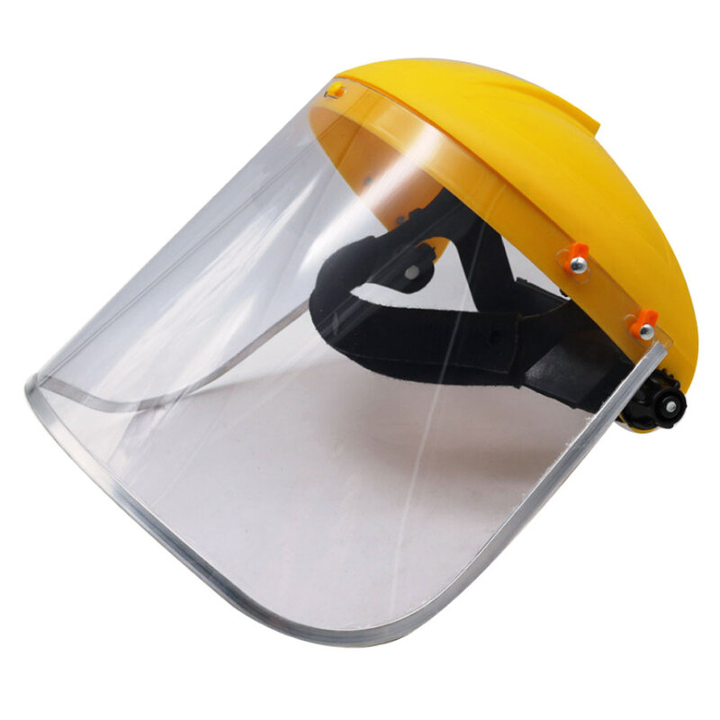 Topi penutup wajah penuh transparan, peralatan masker wajah motor pelindung mata terpasang di kepala PVC keamanan
