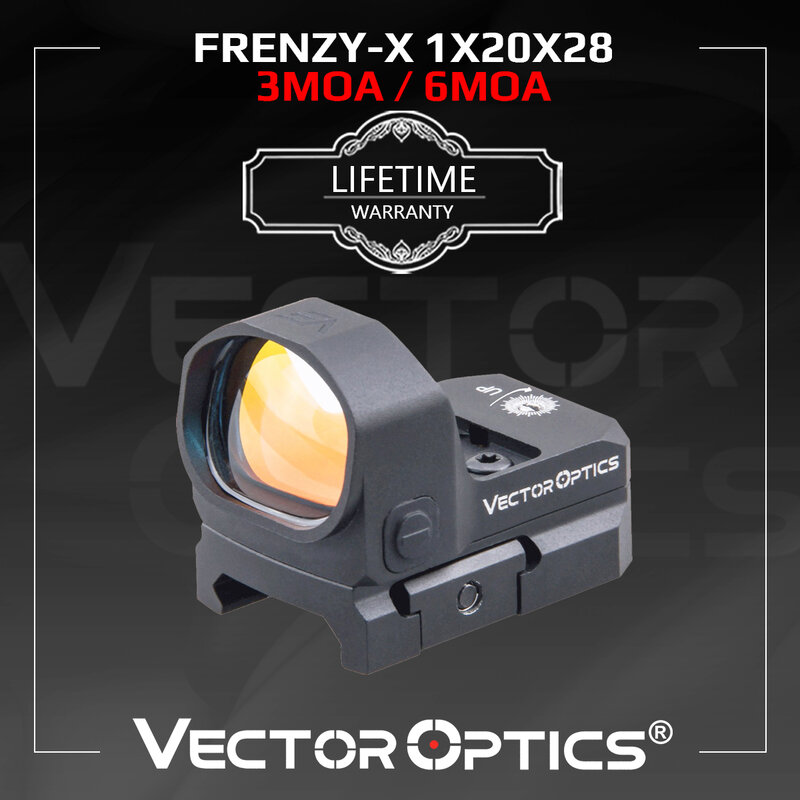 Vector Optics-mira telescópica frenzy-x para rifle de caza, mira de punto rojo, 6 MOA, pistola de mano, para Glock 9mm AR AK 5,56 7,62. 308win, 1X20x28