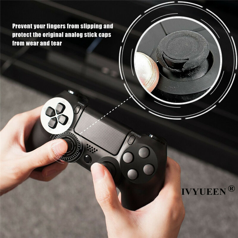4 pcs Analog Thumb Stick Grips Cover for PlayStation 5 4 PS5 PS4 Pro Slim for PS3 Controller Thumbstick Cap for Xbox 360 One X S