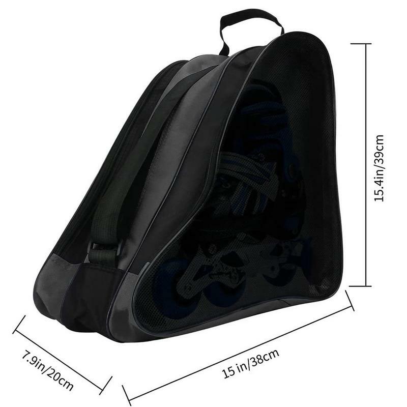 Ice Skating Bag Ice Inline And Roller Skate Bags With Three Layer Capacity Pockets Breathable Skating Shoes Storage Bag With