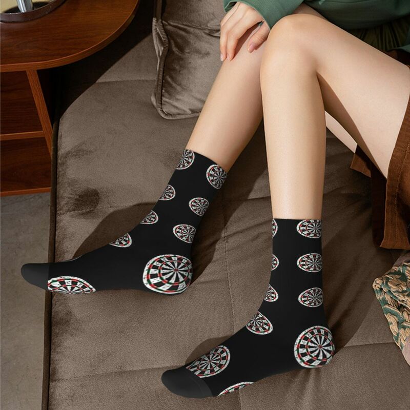 Darts Dartboard Socks Harajuku Sweat Absorbing Stockings All Season Long Socks Accessories for Unisex Gifts