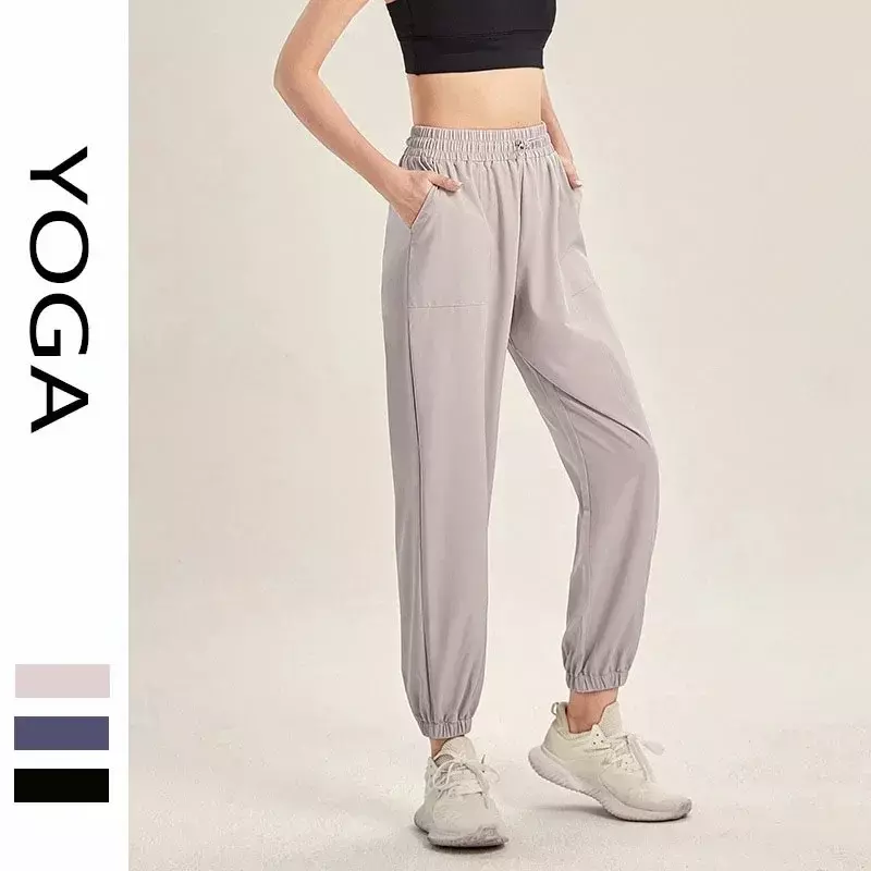 Yogabroek Nieuwe Losse Ademende Bandage Yogabroek Met Zakken Sneldrogende Hardloopfitnessbroek Voor Dames