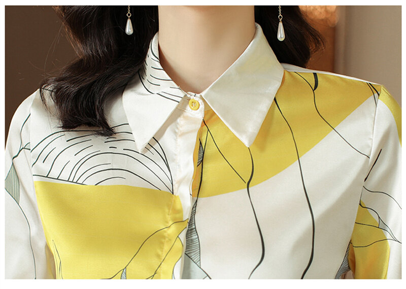 Blusa estampada de manga corta para mujer, ropa elegante, 2024