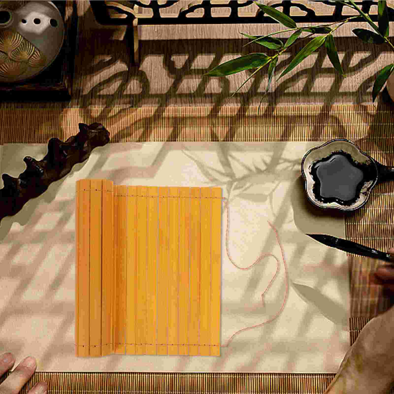 Bambu Slip kaligrafi ukiran Retro buku Menu bambu + lembar kosong bantalan Prop