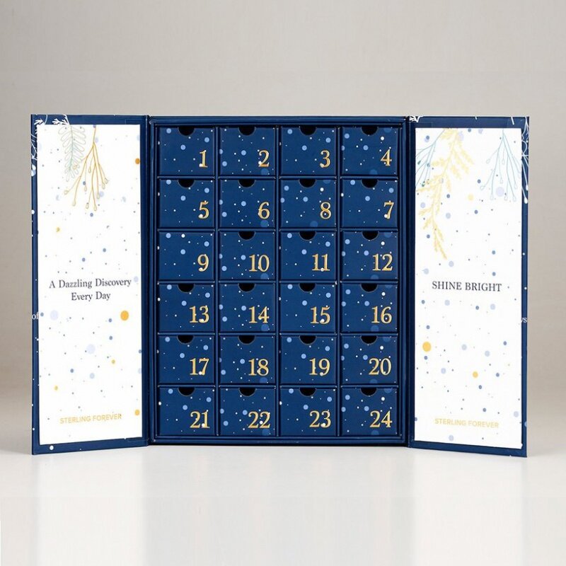 Caixa do calendário do advento, Cookie vazio, produto personalizado, 24 dias