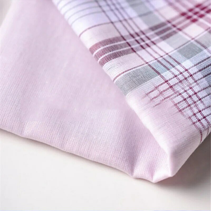 1pc Square Plaid Stripe Handkerchiefs Men Classic Vintage Pocket Pocket Cotton Towel For Wedding Party 38*38cm Random Color New