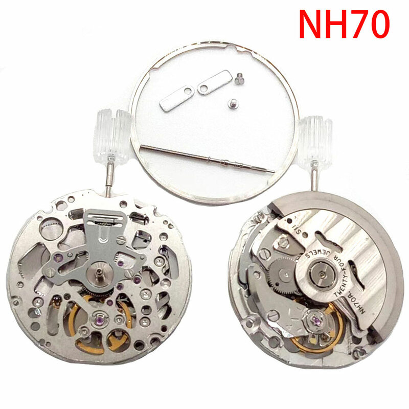 Oryginalny japoński mechanizm zegarek z czujnikiem ruchu mechanicznego NH70/NH70A 24 wysokiej precyzyjny zegarek zamiennik kamieni szlachetnych