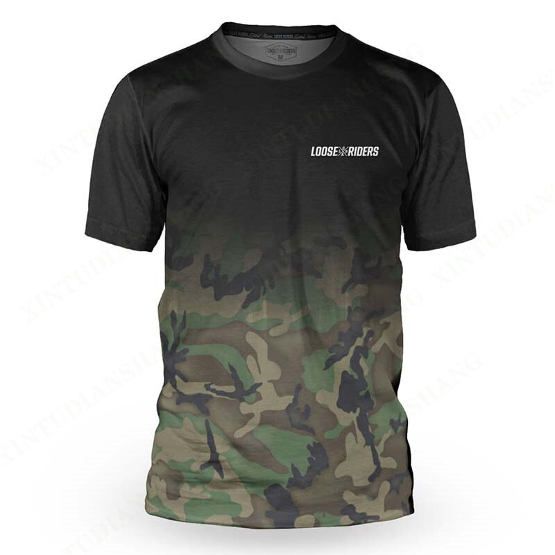Мужская Свободная трикотажная рубашка DH, черная дышащая кофта с короткими рукавами для мотоциклистов, горных велосипедов, маленьких трюков, горных велосипедов, 2023