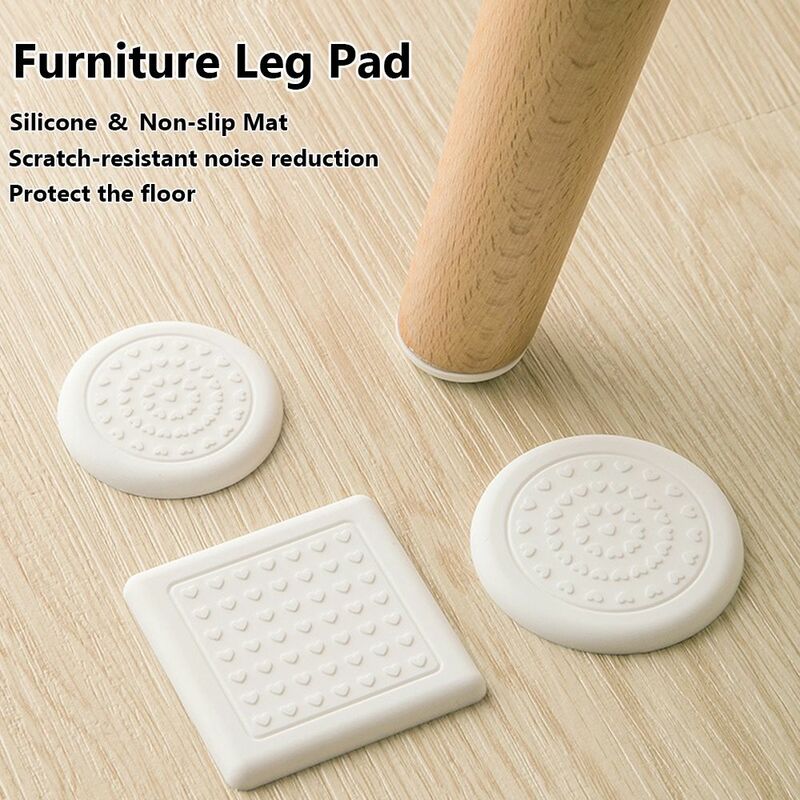 8PCS Self-Adhesive Furniture Leg Pad Anti Slip Silicone Chair Feet Cover Table Leg Caps Sofa Floor Protector Furniture Accessory