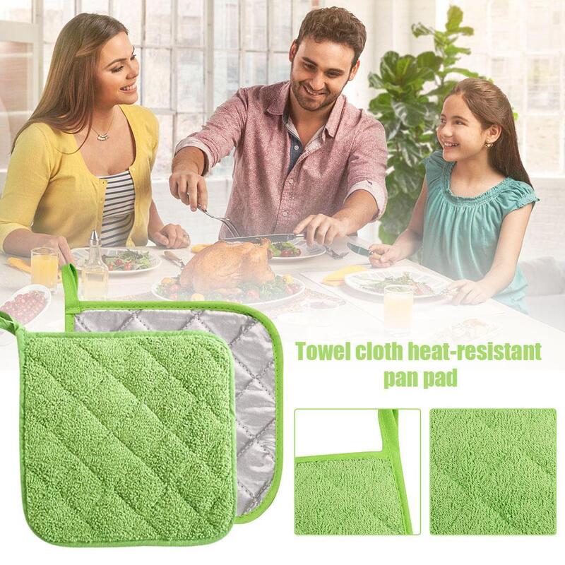 3pcs Square Heat Insulation Pad Thickened Cotton Placemat Heat-resistant Anti-iron Cup Pot Pad Oven Pad Baking Tool