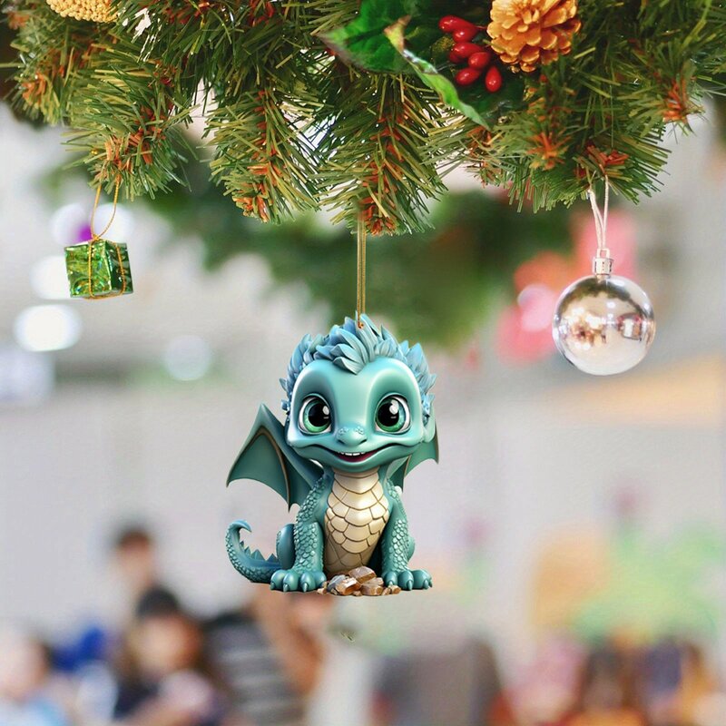 Kerst Dragon Baby Ei Acryl Kerst Opknoping Ornament Kerstboom Opknoping Ornament Hanger Navidad Accessoires 2023