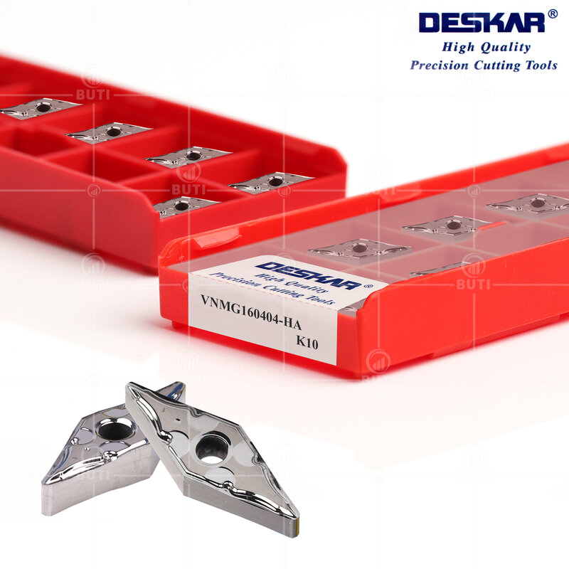 Deskar-cortador de torneado de aluminio, herramienta de inserción de corte de torno, 100% Original, alta calidad, VNMG160404 HA K10 VNMG160408HA K10