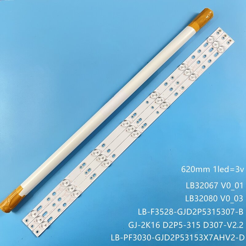 แถบไฟแบ็คไลท์ LED สำหรับ32PHH4200 LBM320P0701-FC-2 GJ-2K15 D2P5-315 D307-V1/88 32PHH4509/32PHH4100 12 32PFT4100