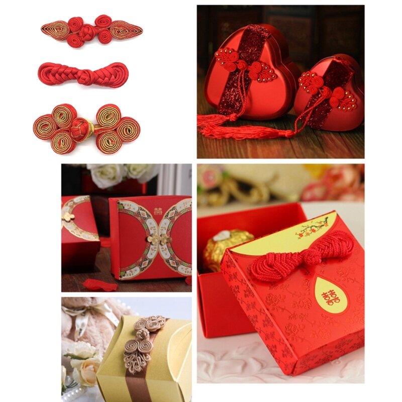 KIKI Boutons noeud chinois traditionnels Cheongsam Fermetures fixation DIY Costume couture