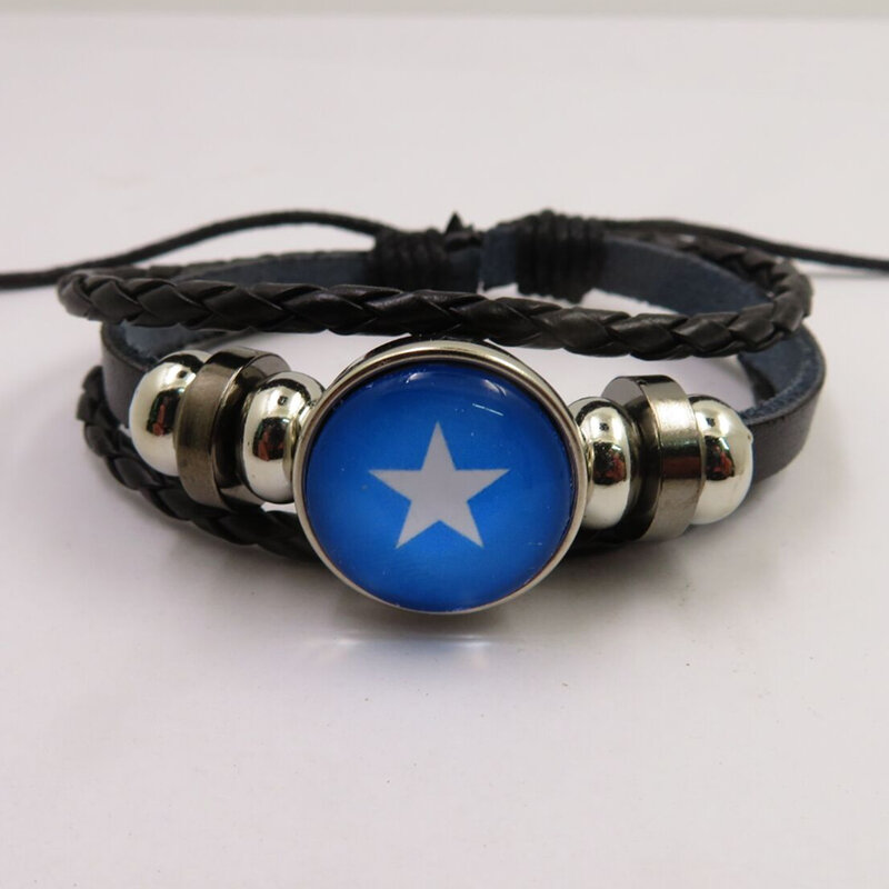 Somália trançado pulseira de corda ajustável para mulheres masculino tecido pulseiras somália bandeira amantes da amizade pulseiras presentes