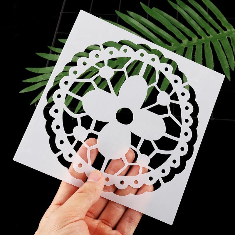 16 Buah/Set Templat Gambar Mandala Penggaris Stensil Papan DIY Alat Dekorasi Album Kerajinan Dropship
