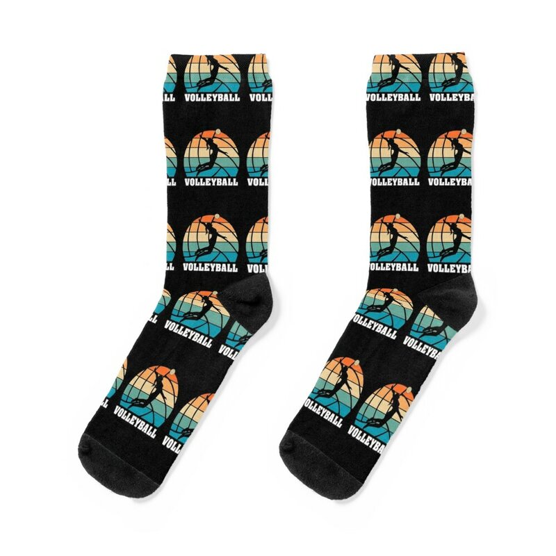 Retro vintage volleyball sunset for the beach game Socks shoes cycling Running sheer Socks Female Men's