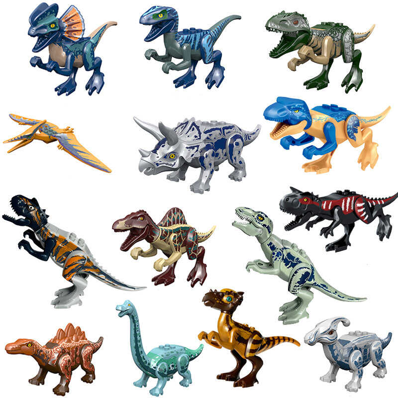 Bloques de construcción de dinosaurios jurásicos, figuras de acción de Indominus Rex, tiranosaurio DIY, modelos, juguetes para niños, animales, regalos de navidad