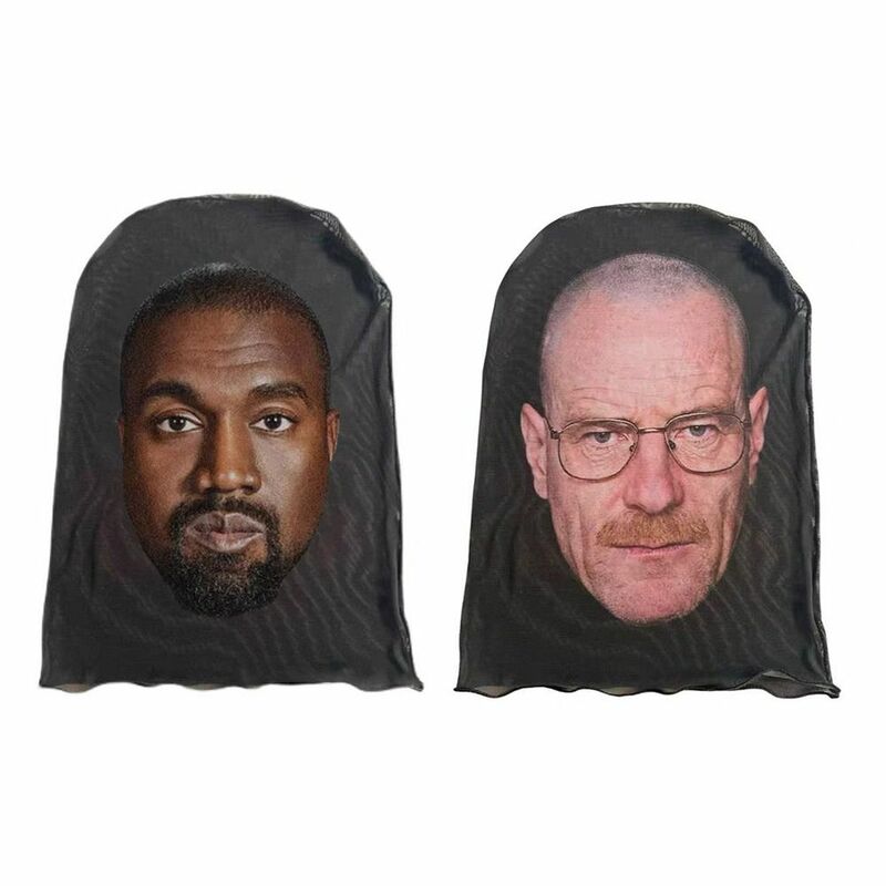 3D Printed Seamless Kanye Face Mask Celebrity Face Funny Dust Head Cover Sunscreen Riding Scarf Cosplay Headwear Hip Hop Hood