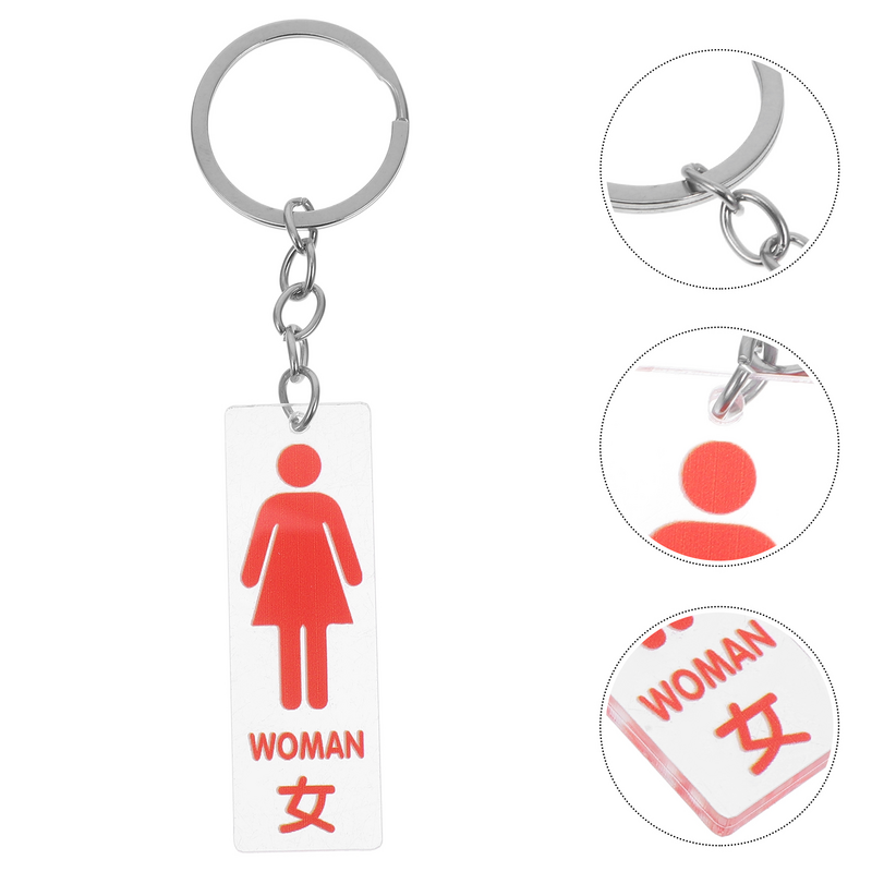 Брелок для ключей, цепочка для ключей для женщин, акриловая подвеска, туалет, Красные цепи, ИДЕНТИФИКАТОРЫ для женщин
