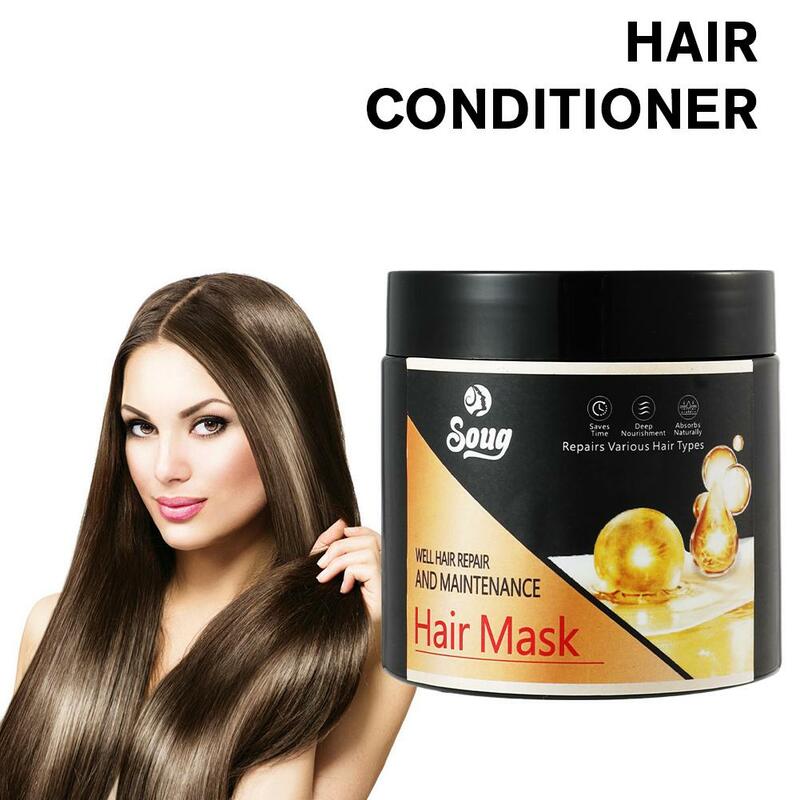Soug-Reparación de cabello dañado, cabello rizado, suave, liso, brillante, hidratación profunda, cuidado de todo tipo de cabello, 200g, F8m1