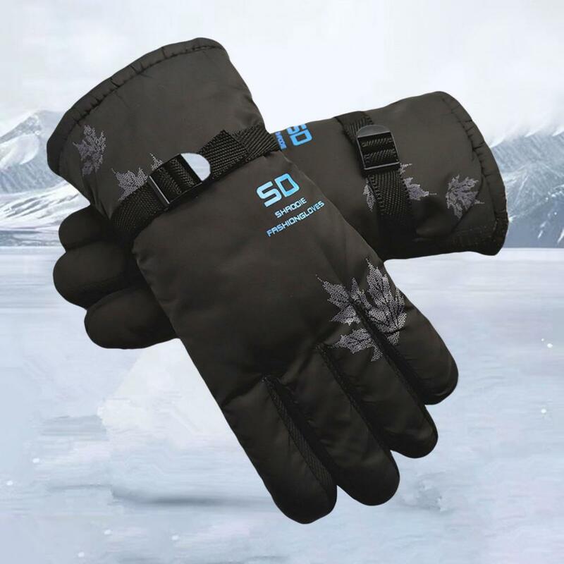 Winter Gloves 1 Pair Practical Full Finger Thickened  Men Cycling Bike Gloves for Going Out