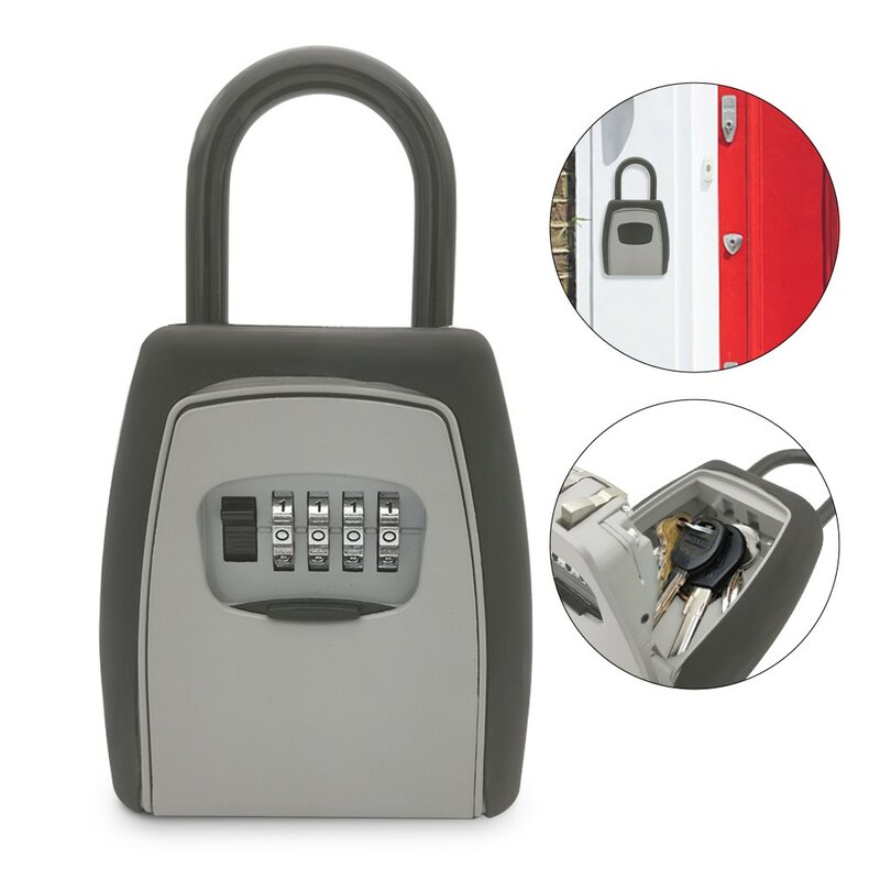 Caja de llave con contraseña para exteriores, caja de bloqueo de seguridad para llaves, decoración, almacenamiento de llaves, caja de contraseña montada en la pared