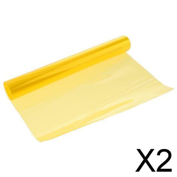 2-4pack Fog Light Protector Sticker Headlights Vinyl Film Glossy Yellow
