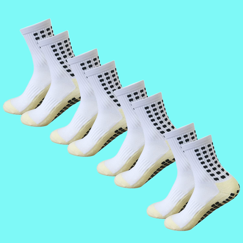 4 Paar Hoge Kwaliteit Heren Voetbal Sokken Anti Slip Grip Pads Zweet Absorptie Athlatic Sokken Ademende Zachte Sport Grip Sokken