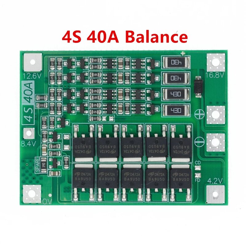 3S 4S 5S Li-ion Lithium Battery 18650 Charger BMS 25A 30A 40A 60A 100A Protection Board with Balance For Drill Motor