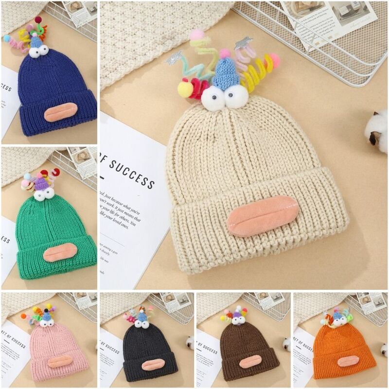 Wool Crotch Sausage Mouth Braid Beanie Sausage Mouth Cloth Accessories Sausage Mouth Hat Knitting Funny Cartoon Knitting Hat