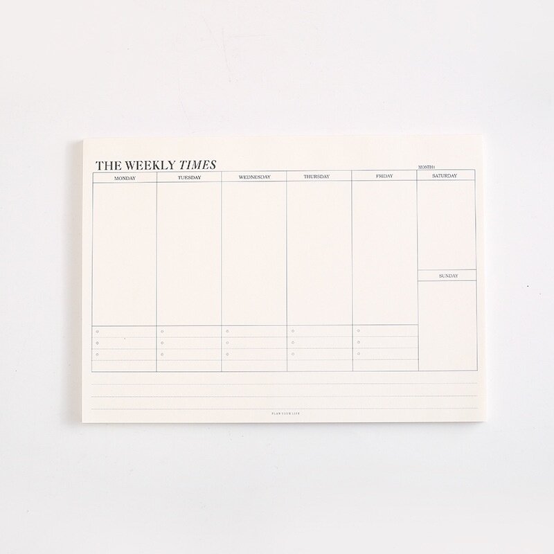 Monthly/weekly Planning Memo Pad Paper Tearable Loose Leaf Sticky Notes Stationery Office Memorandum School Supplies